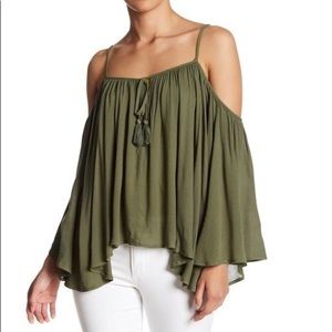 Flowy cold shoulder shirt
